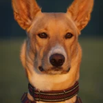 prawie osiem miesięcy portret kremowej suczki kelpie